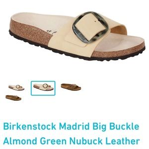 Birkenstock Madrid Big Buckle Leather in Almond. Worn twice. Brand new condition